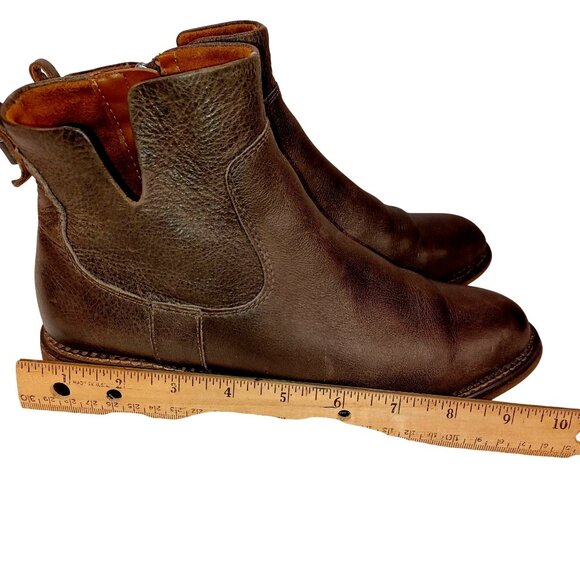 Franco Sarto Chelsea Boot Side Zip Taupe Block Flat Womens Leather Shoe Size 7.5 - Picture 9 of 11